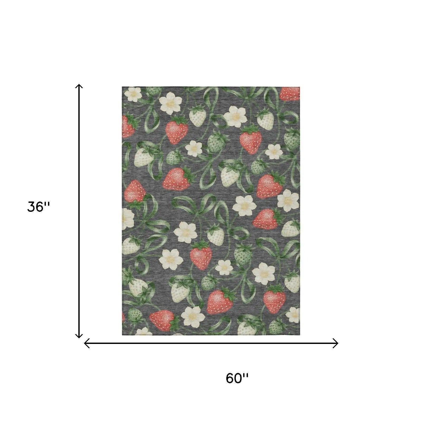 3' X 5' Graphite And Gray Floral Washable Indoor Outdoor Area Rug Homeroots Outdoor
