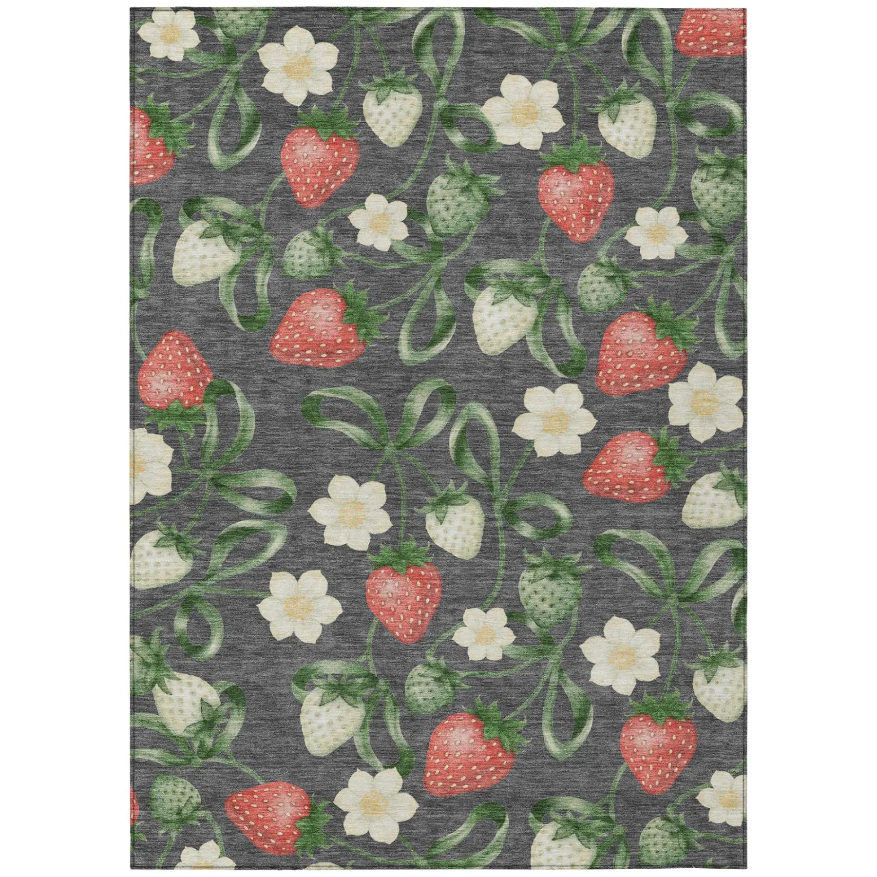 3' X 5' Graphite And Gray Floral Washable Indoor Outdoor Area Rug Homeroots Outdoor