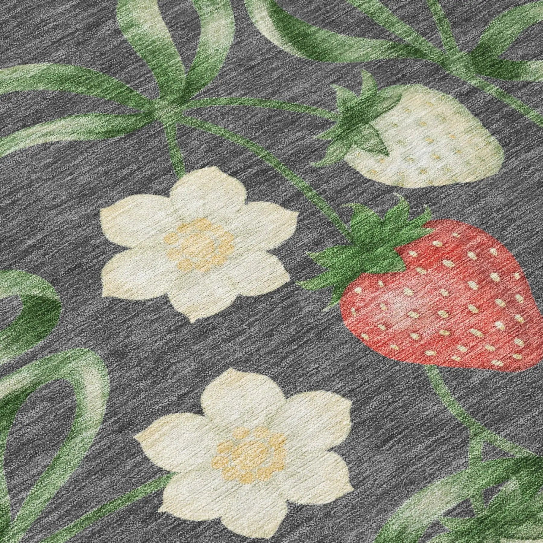 3' X 5' Graphite And Gray Floral Washable Indoor Outdoor Area Rug Homeroots Outdoor