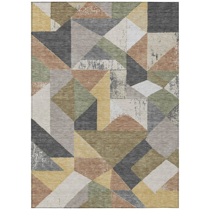 3' X 5' Graphite And Gray Geometric Washable Indoor Outdoor Area Rug Homeroots Outdoor