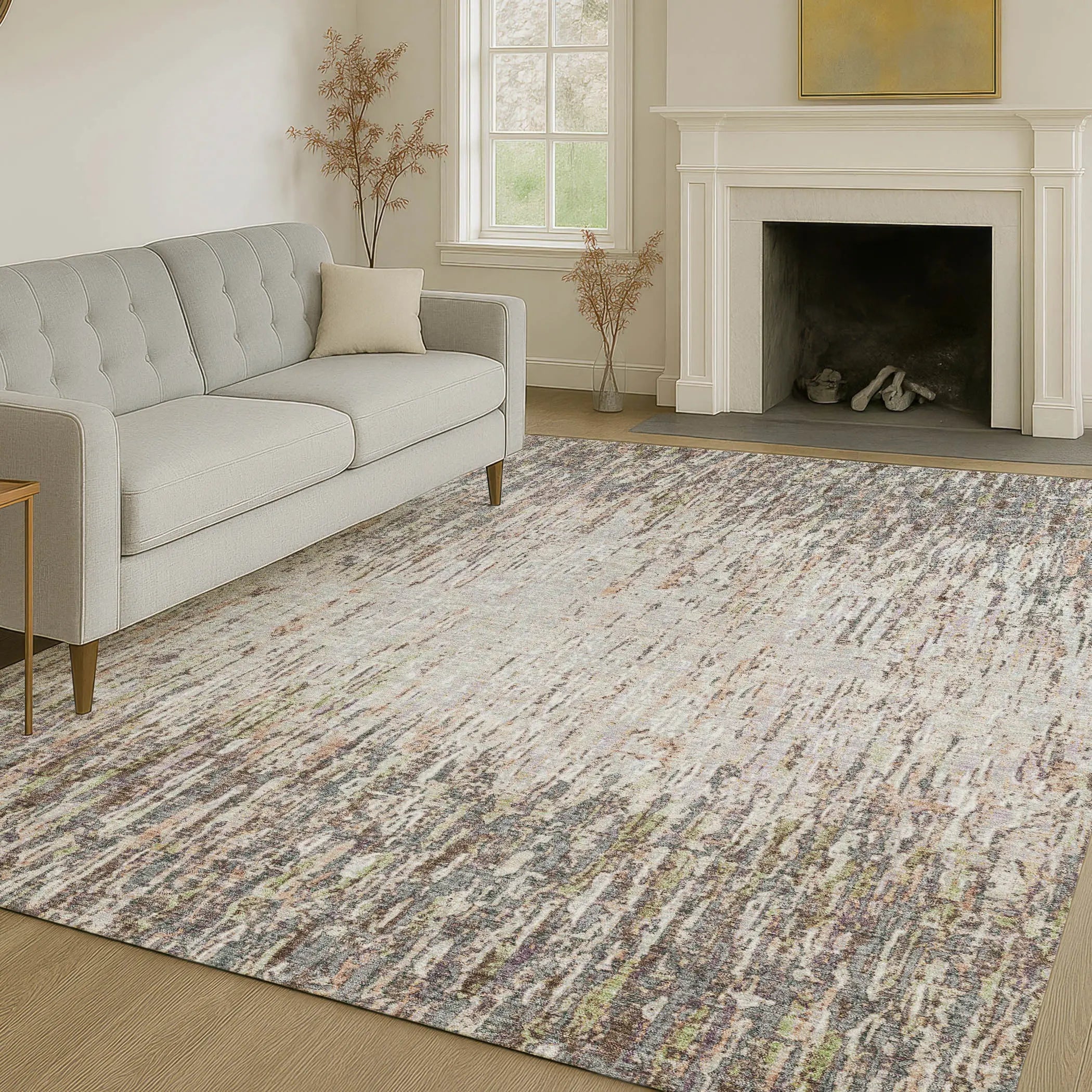 3' X 5' Gray And Beige Striped Washable Indoor Outdoor Area Rug Homeroots Outdoor