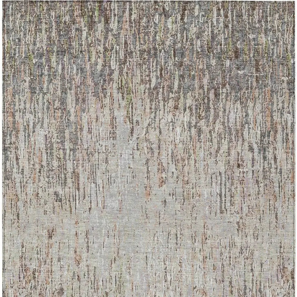 3' X 5' Gray And Beige Striped Washable Indoor Outdoor Area Rug Homeroots Outdoor
