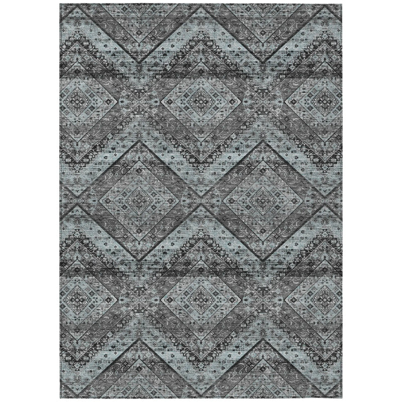 3' X 5' Gray And Brown Tribal Washable Indoor Outdoor Area Rug Homeroots Outdoor