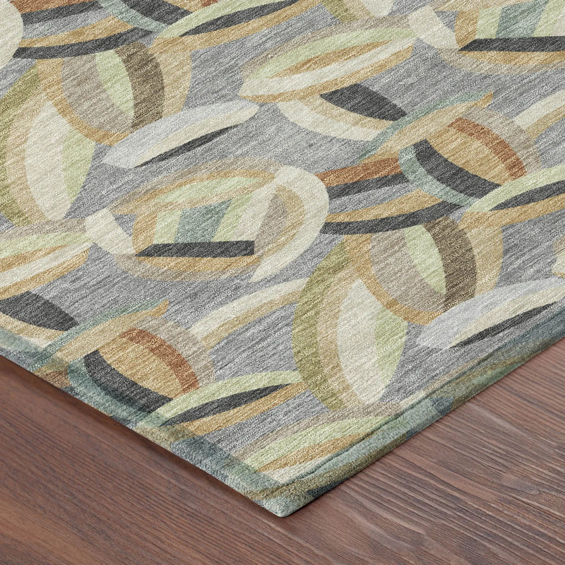 3' X 5' Gray And Charcoal Abstract Washable Indoor Outdoor Area Rug Homeroots Outdoor