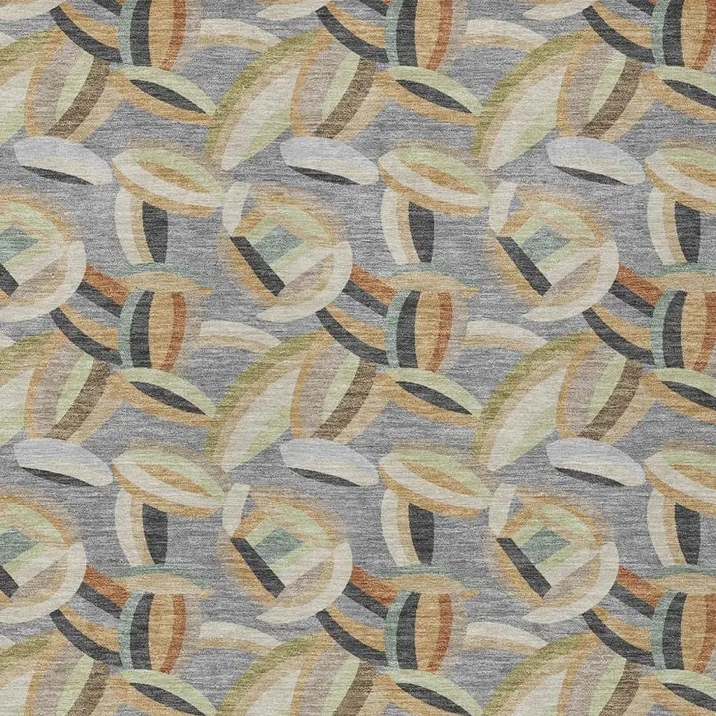 3' X 5' Gray And Charcoal Abstract Washable Indoor Outdoor Area Rug Homeroots Outdoor