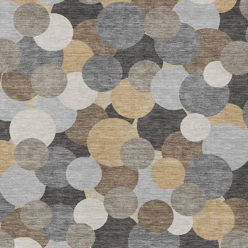 3' X 5' Gray And Chocolate Geometric Washable Indoor Outdoor Area Rug Homeroots Outdoor
