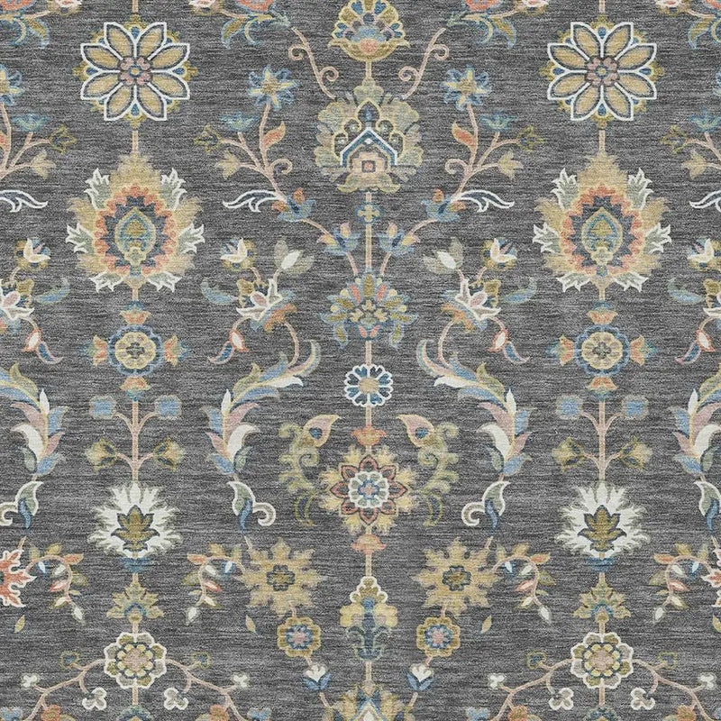3' X 5' Gray And Denim Blue Abstract Washable Indoor Outdoor Area Rug Homeroots Outdoor