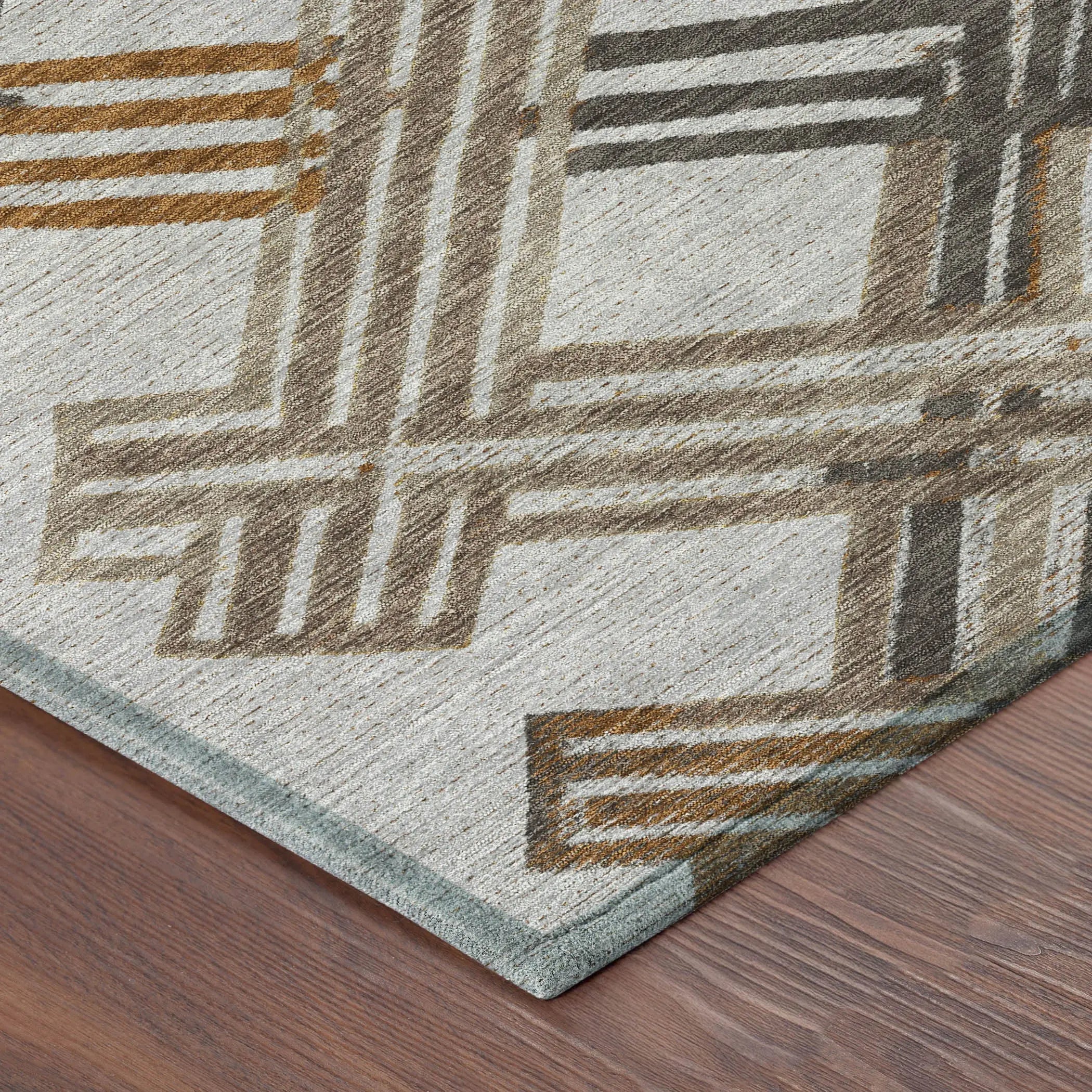 3' X 5' Gray And Gold Geometric Washable Indoor Outdoor Area Rug Homeroots Outdoor