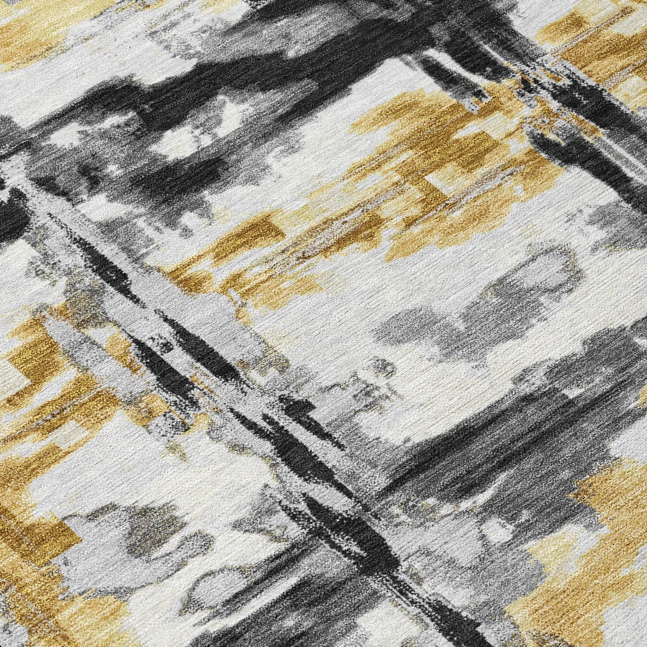 3' X 5' Gray And Granite Gray Abstract Washable Indoor Outdoor Area Rug Homeroots Outdoor