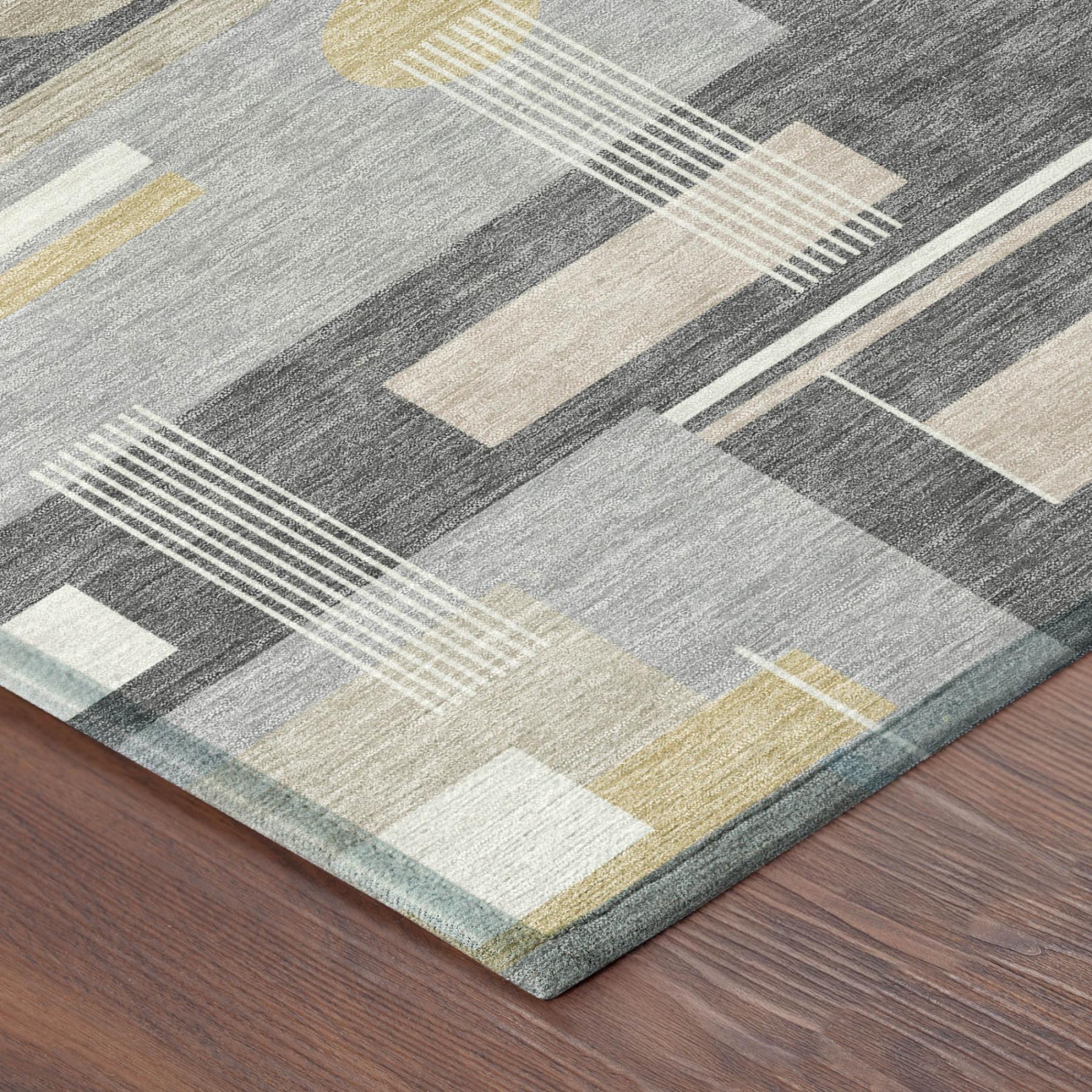 3' X 5' Gray And Graphite Geometric Washable Indoor Outdoor Area Rug Homeroots Outdoor