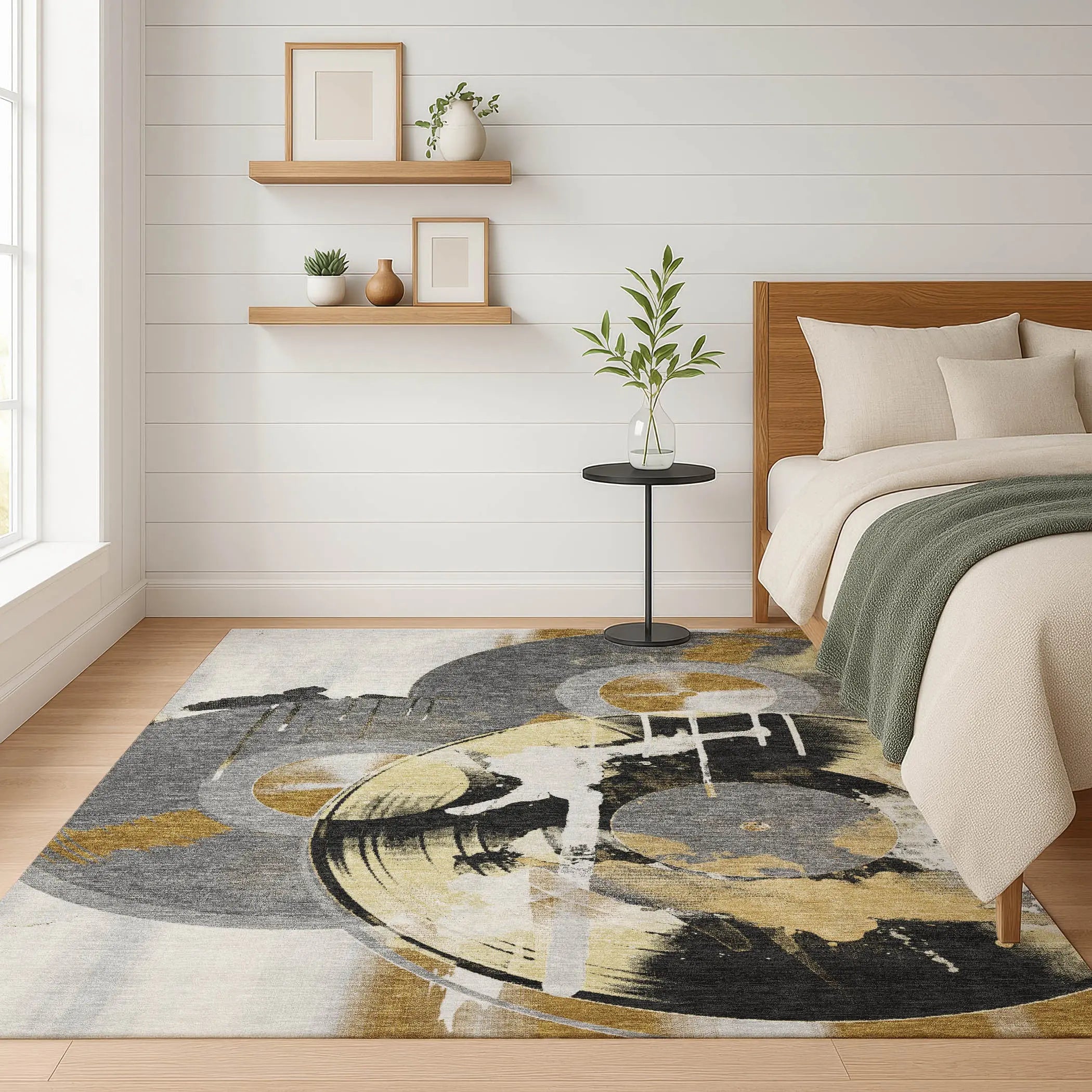 3' X 5' Gray And Graphite Geometric Washable Indoor Outdoor Area Rug Homeroots Outdoor