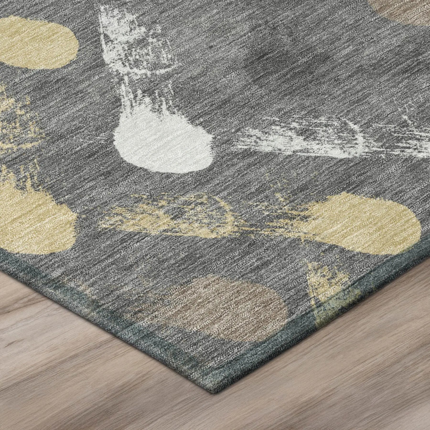 3' X 5' Gray And Graphite Geometric Washable Indoor Outdoor Area Rug Homeroots Outdoor