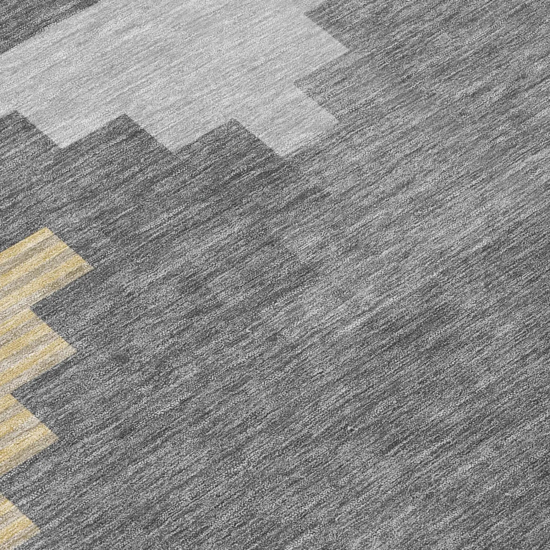 3' X 5' Gray And Graphite Geometric Washable Indoor Outdoor Area Rug Homeroots Outdoor