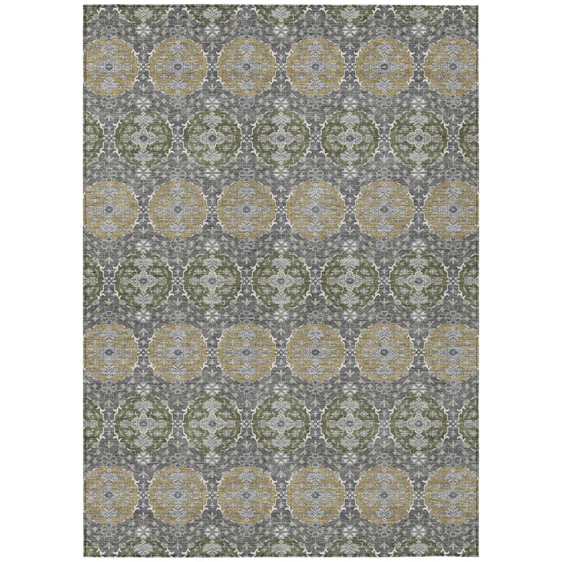 3' X 5' Gray And Graphite Striped Washable Indoor Outdoor Area Rug Homeroots Outdoor