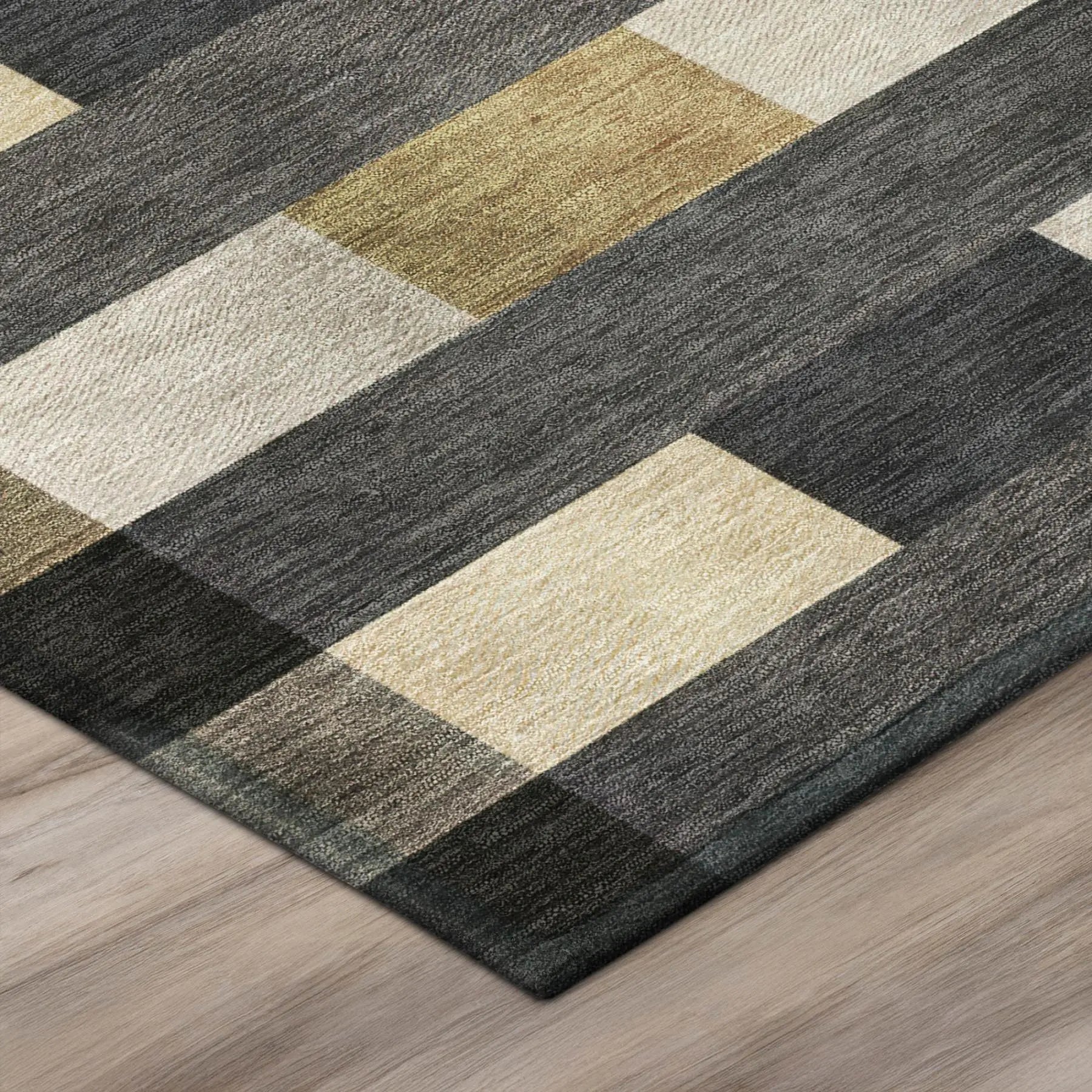 3' X 5' Gray And Graphite Striped Washable Indoor Outdoor Area Rug Homeroots Outdoor