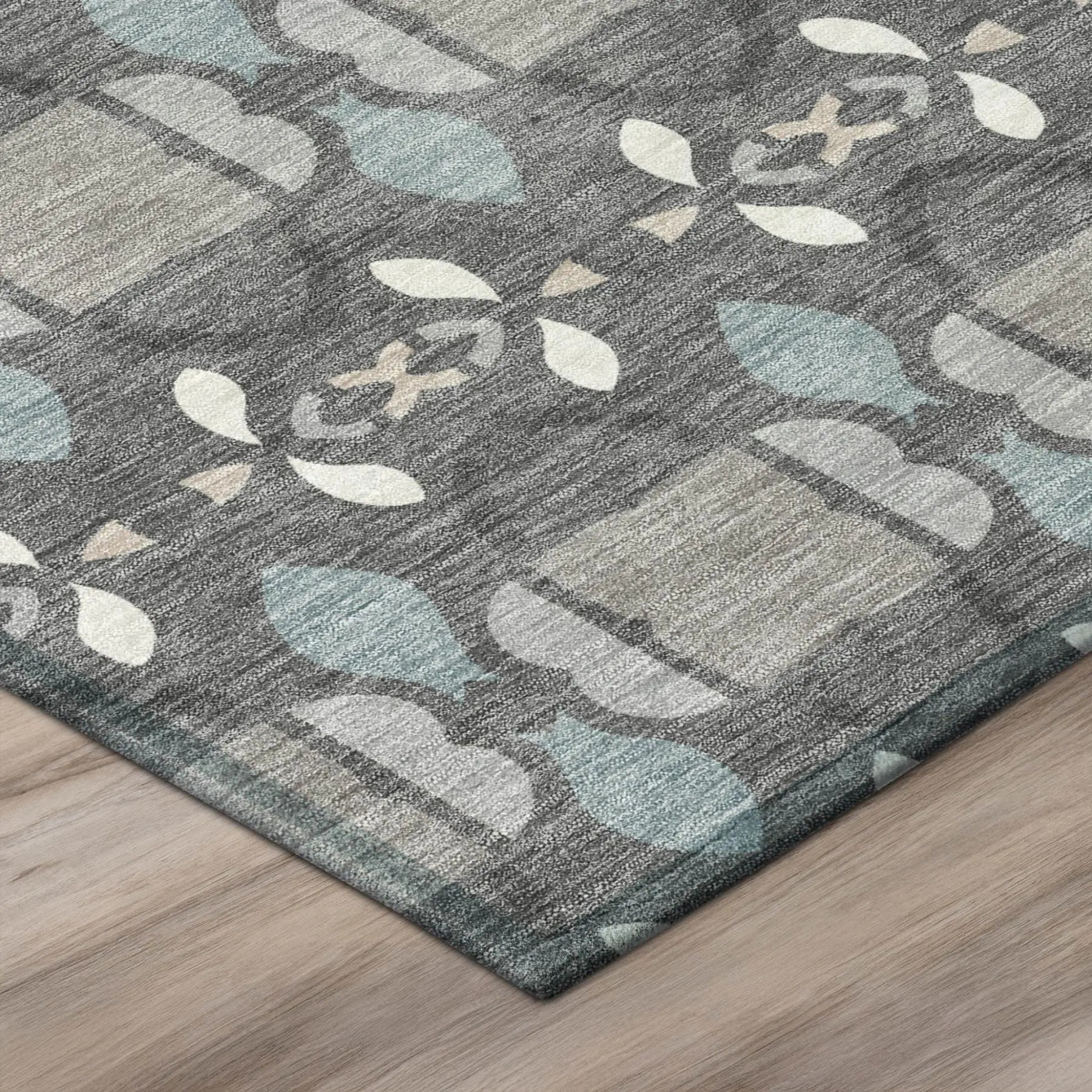 3' X 5' Gray And Graphite Striped Washable Indoor Outdoor Area Rug Homeroots Outdoor