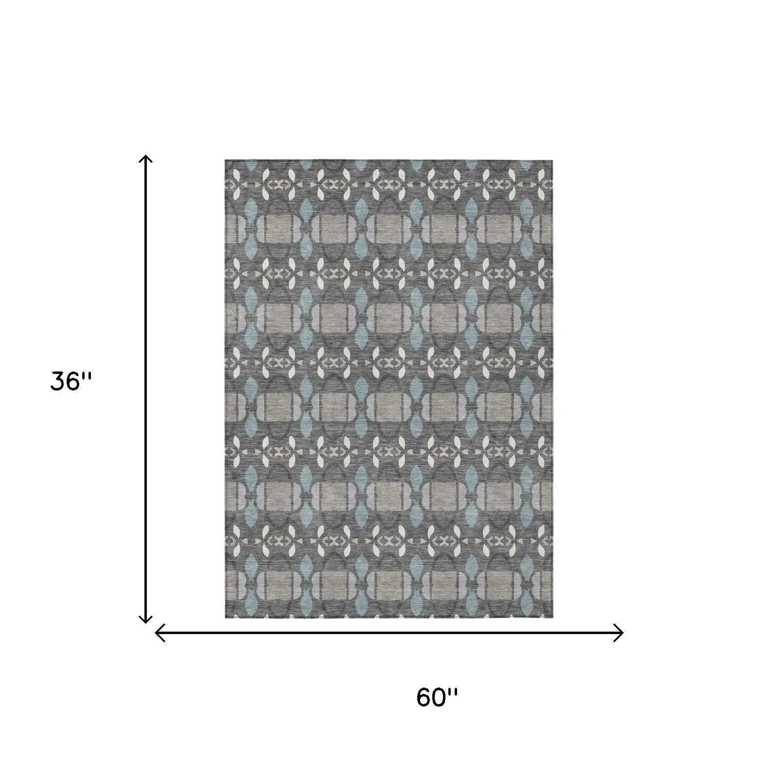 3' X 5' Gray And Graphite Striped Washable Indoor Outdoor Area Rug Homeroots Outdoor