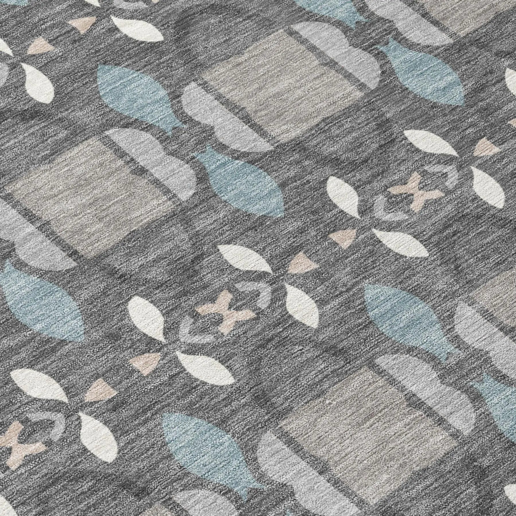 3' X 5' Gray And Graphite Striped Washable Indoor Outdoor Area Rug Homeroots Outdoor