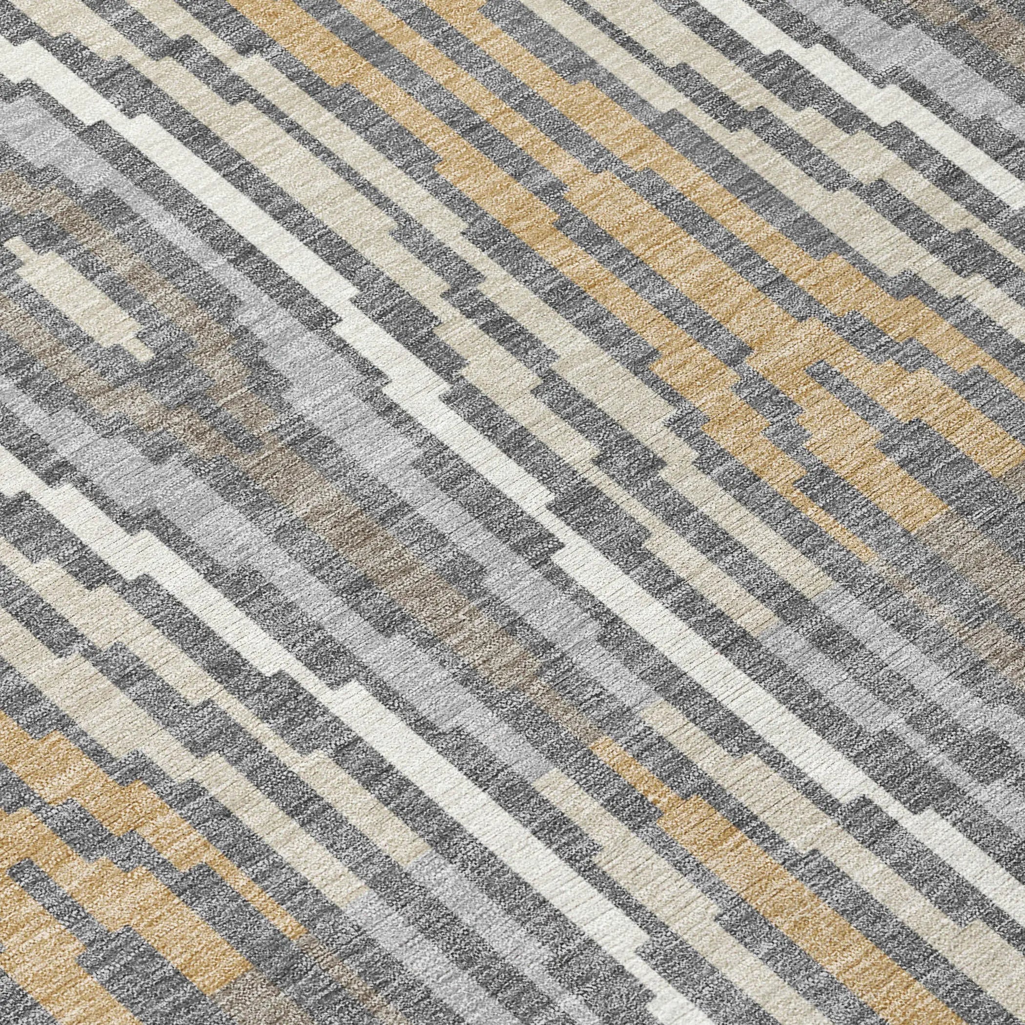 3' X 5' Gray And Ivory Abstract Washable Indoor Outdoor Area Rug Homeroots Outdoor