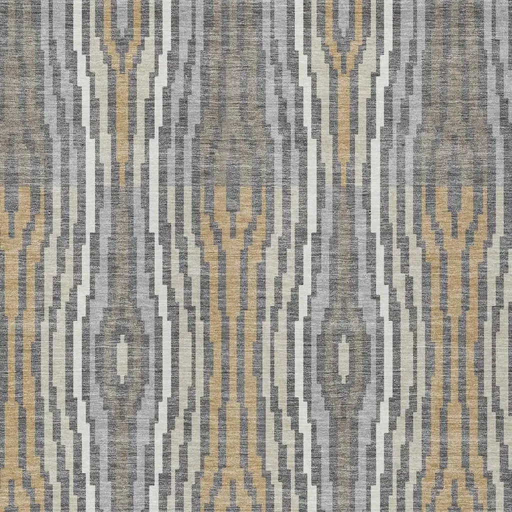 3' X 5' Gray And Ivory Abstract Washable Indoor Outdoor Area Rug Homeroots Outdoor