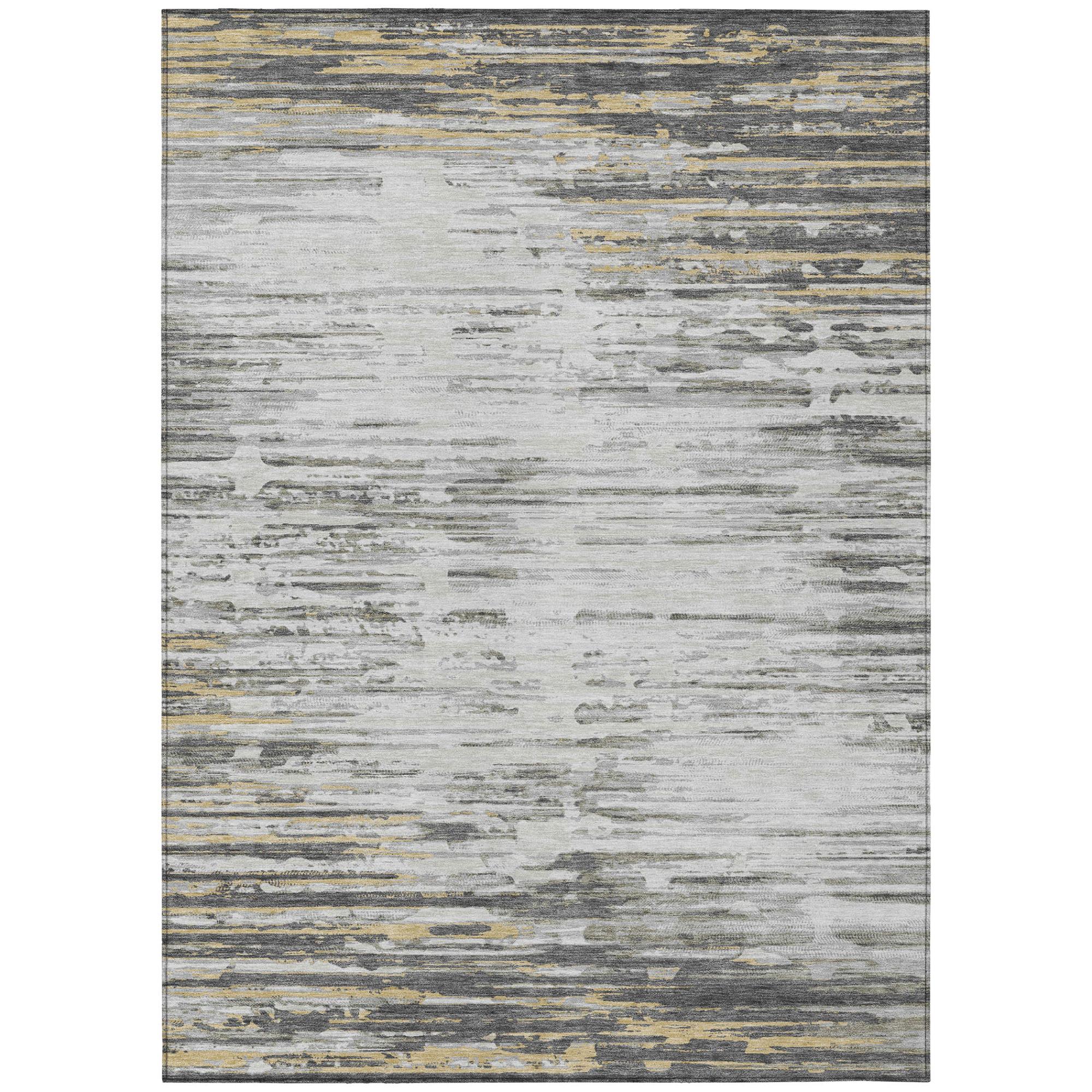 3' X 5' Gray And Ivory Abstract Washable Indoor Outdoor Area Rug Homeroots Outdoor