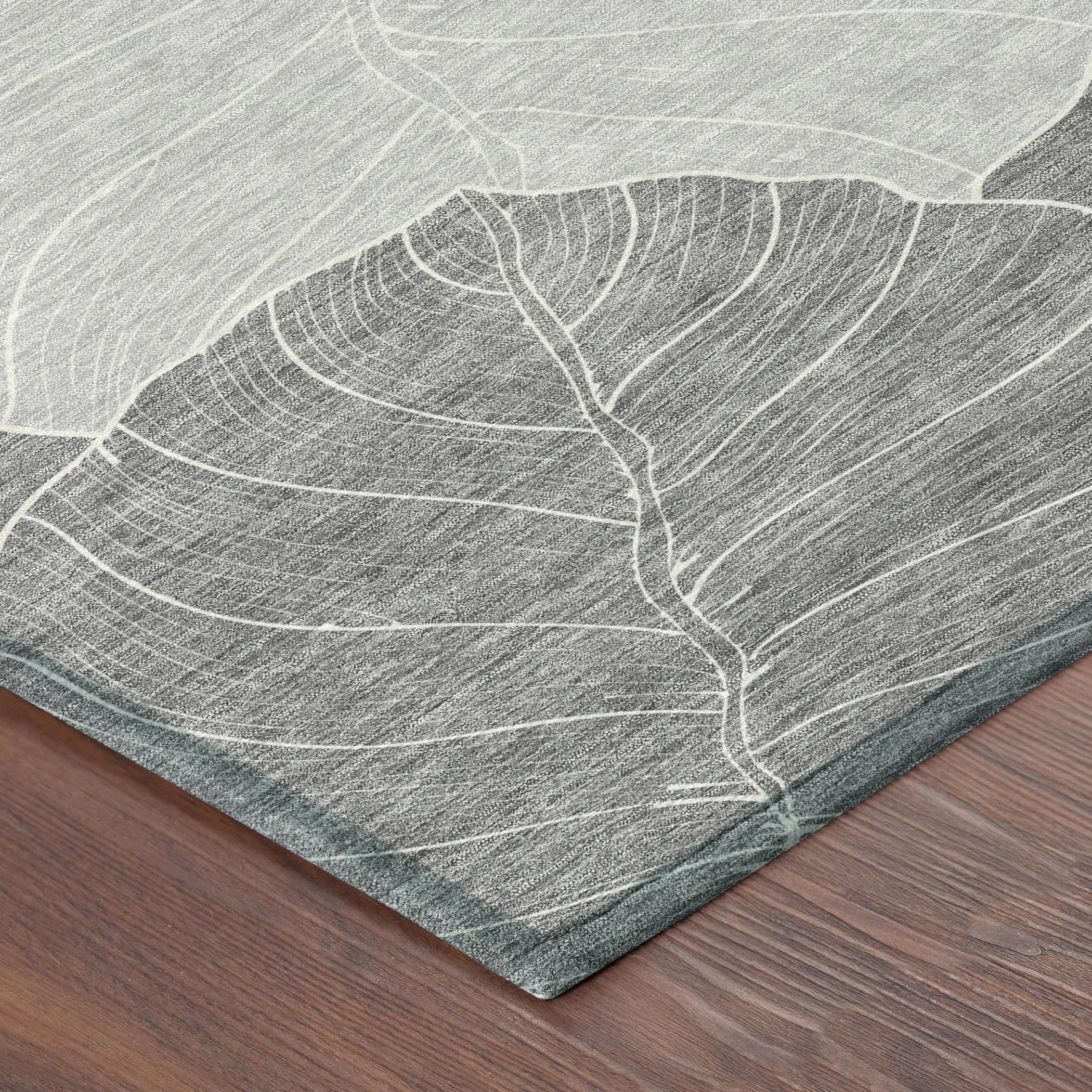 3' X 5' Gray And Ivory Floral Washable Indoor Outdoor Area Rug Homeroots Outdoor