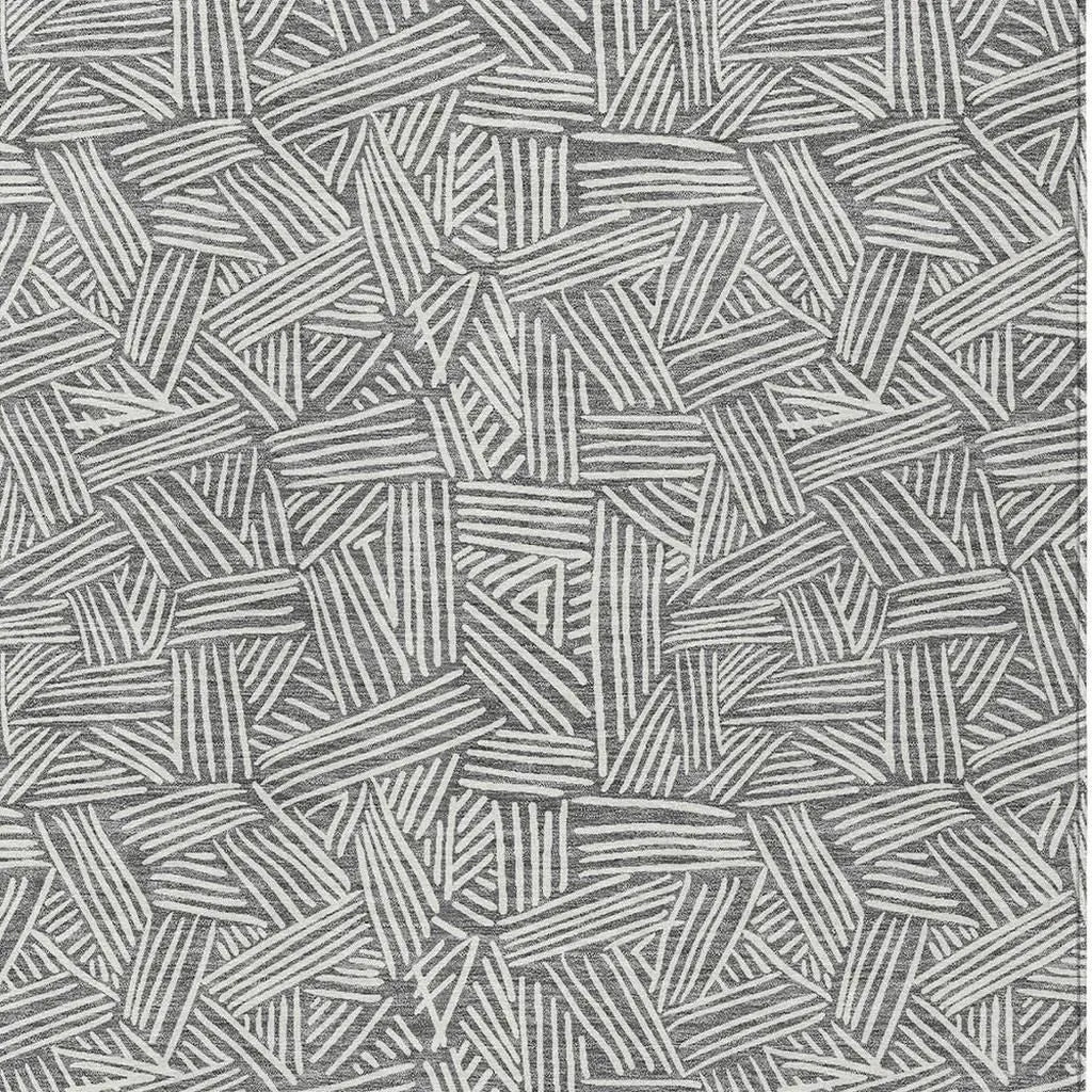3' X 5' Gray And Ivory Geometric Washable Indoor Outdoor Area Rug Homeroots Outdoor