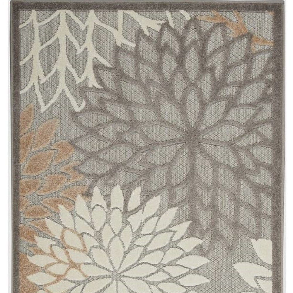 3' X 5' Gray And Ivory Indoor Outdoor Area Rug - GreatEagleInc