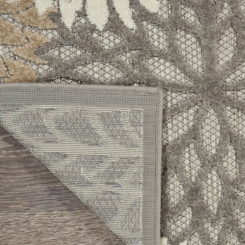 3' X 5' Gray And Ivory Indoor Outdoor Area Rug - GreatEagleInc