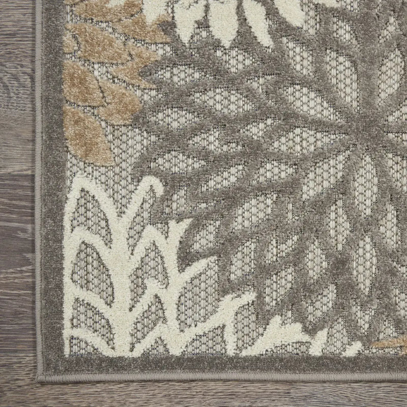 3' X 5' Gray And Ivory Indoor Outdoor Area Rug - GreatEagleInc