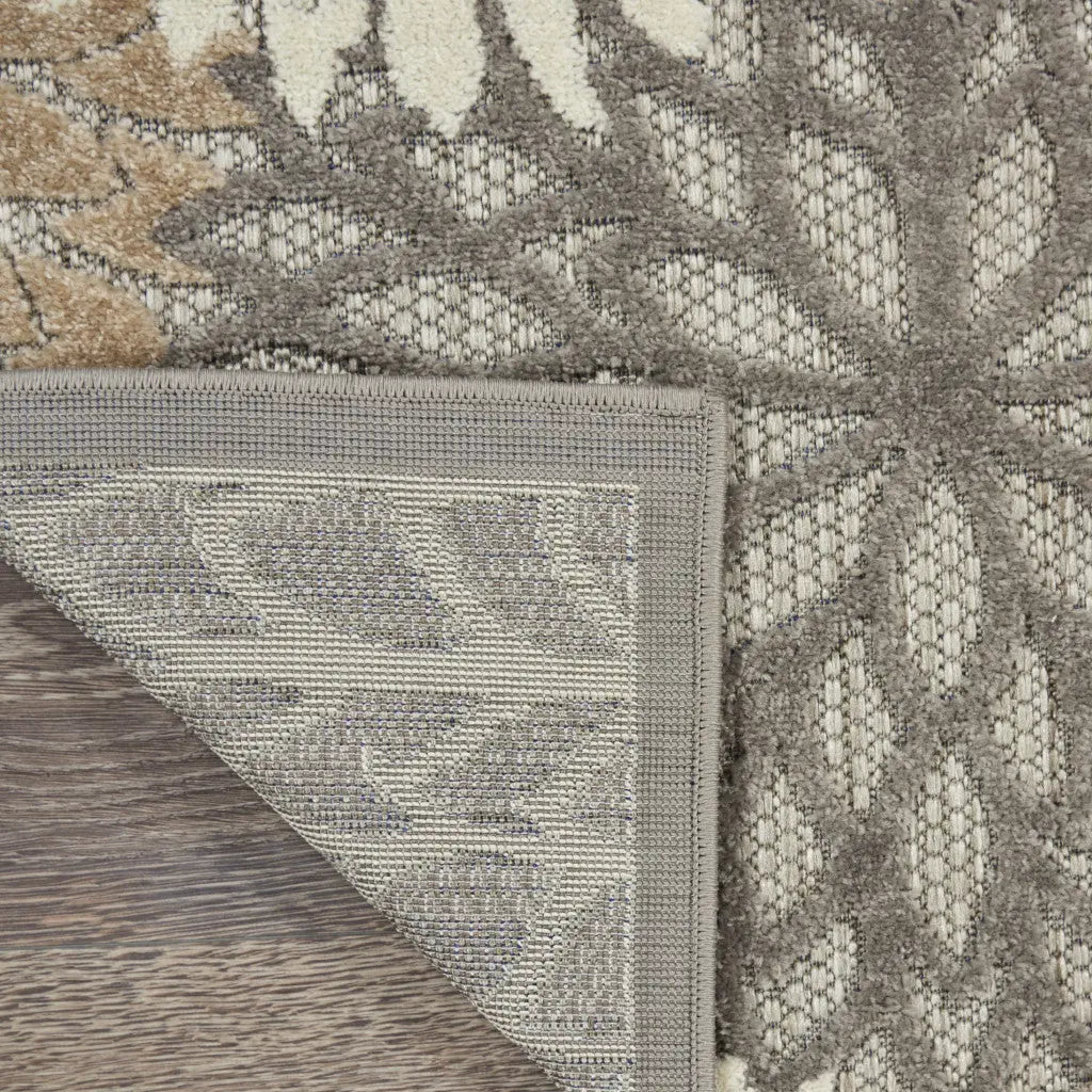 3' X 5' Gray And Ivory Indoor Outdoor Area Rug - GreatEagleInc