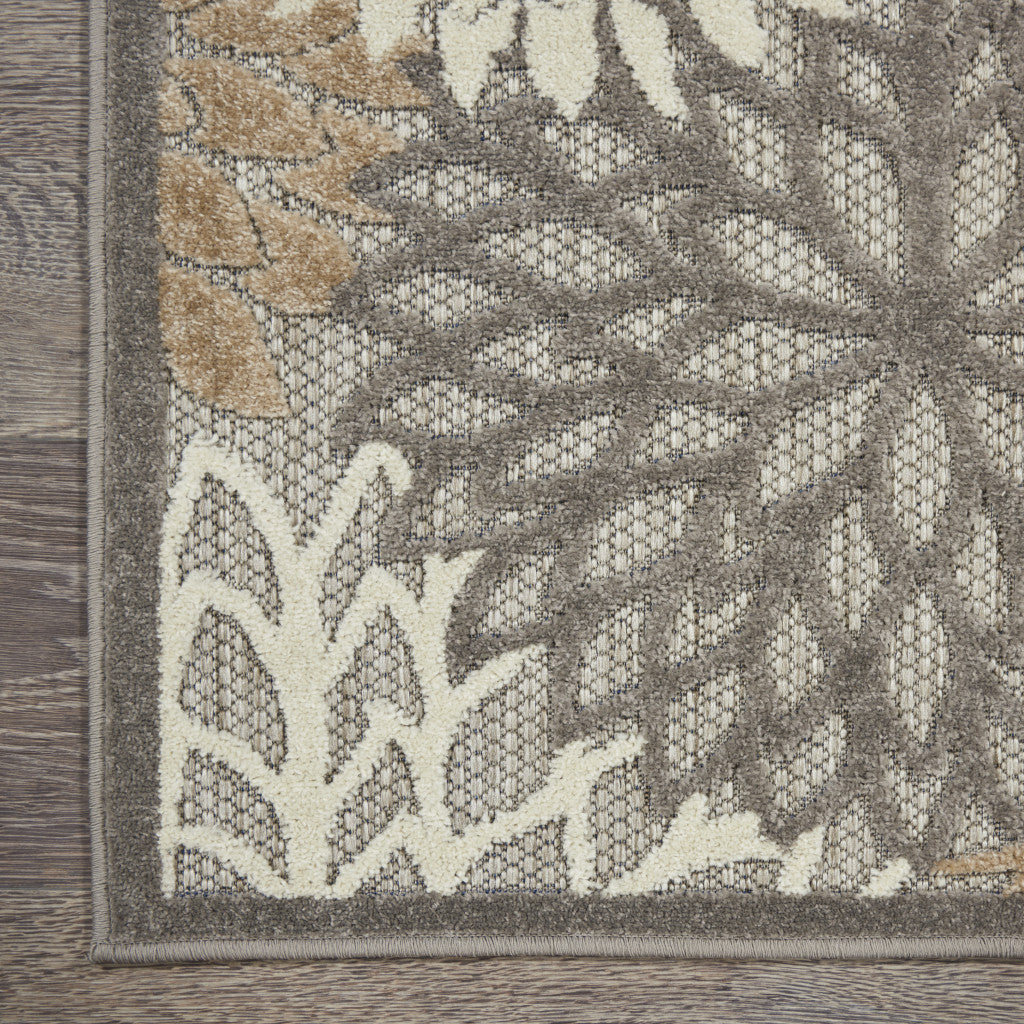 3' X 5' Gray And Ivory Indoor Outdoor Area Rug - GreatEagleInc