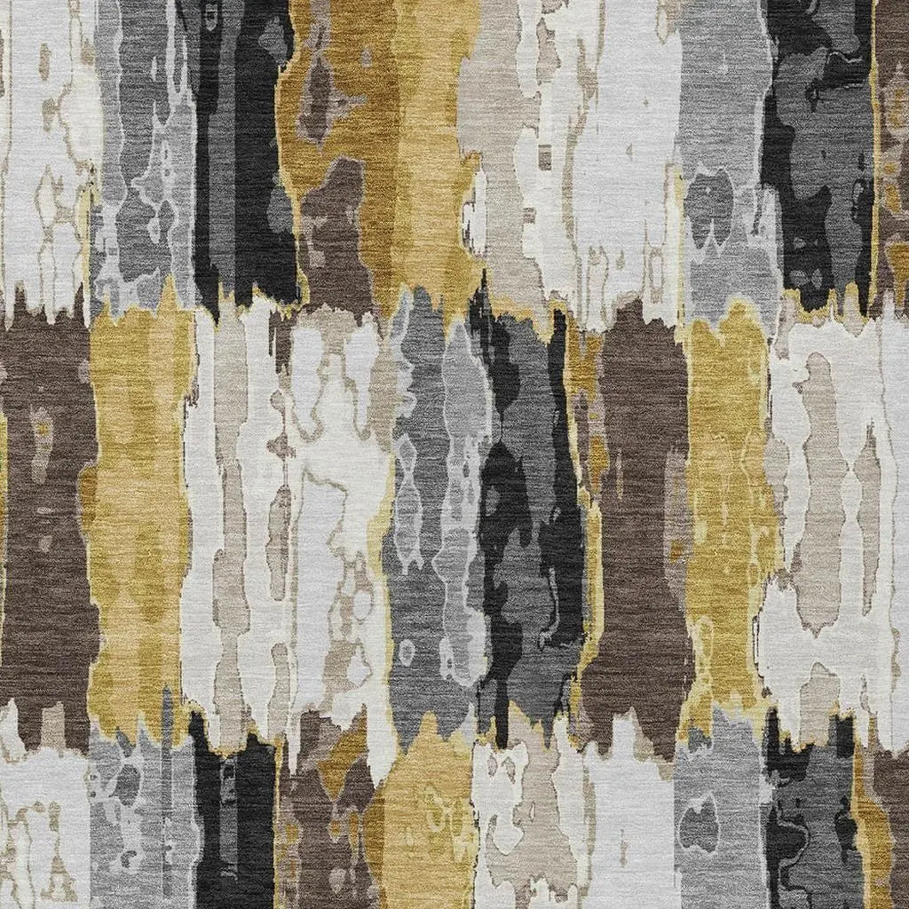 3' X 5' Gray And Linen Abstract Washable Indoor Outdoor Area Rug Homeroots Outdoor