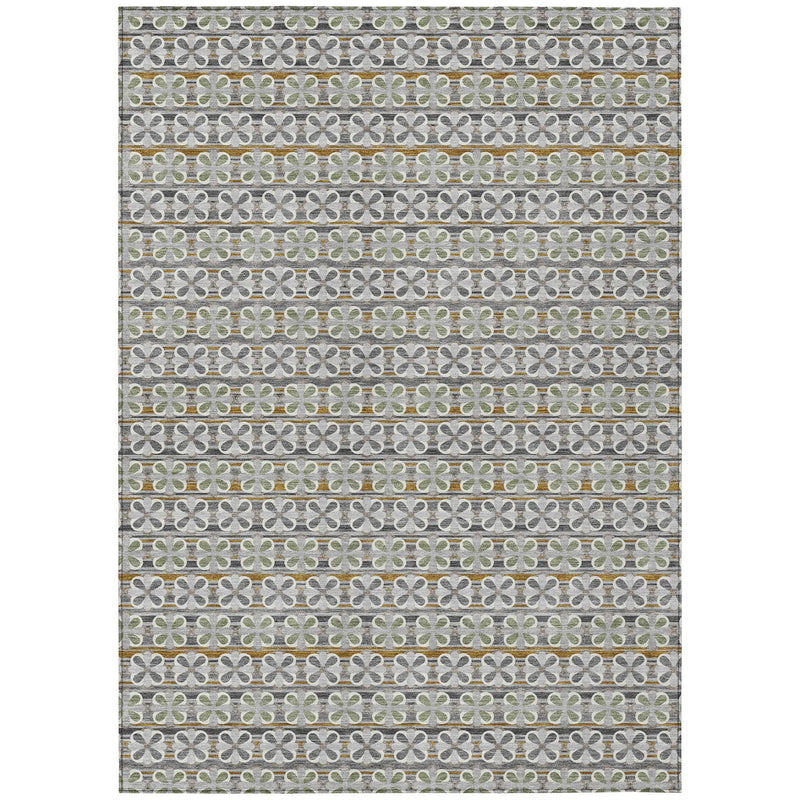 3' X 5' Gray And Pink Striped Washable Indoor Outdoor Area Rug Homeroots Outdoor