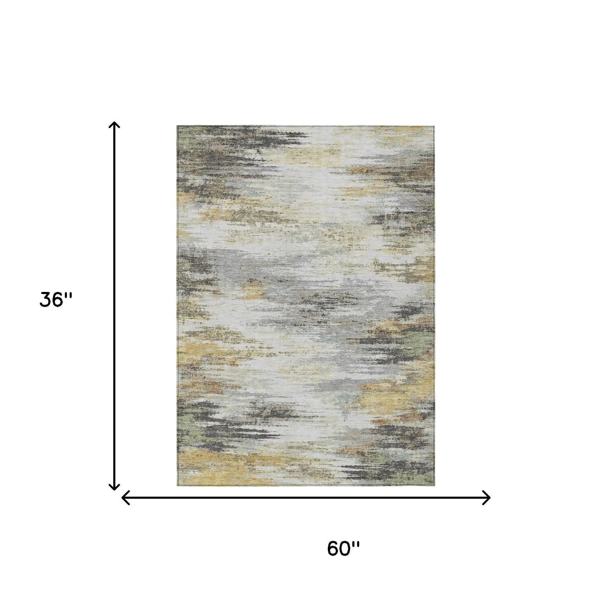 3' X 5' Gray And Silver Abstract Washable Indoor Outdoor Area Rug Homeroots Outdoor