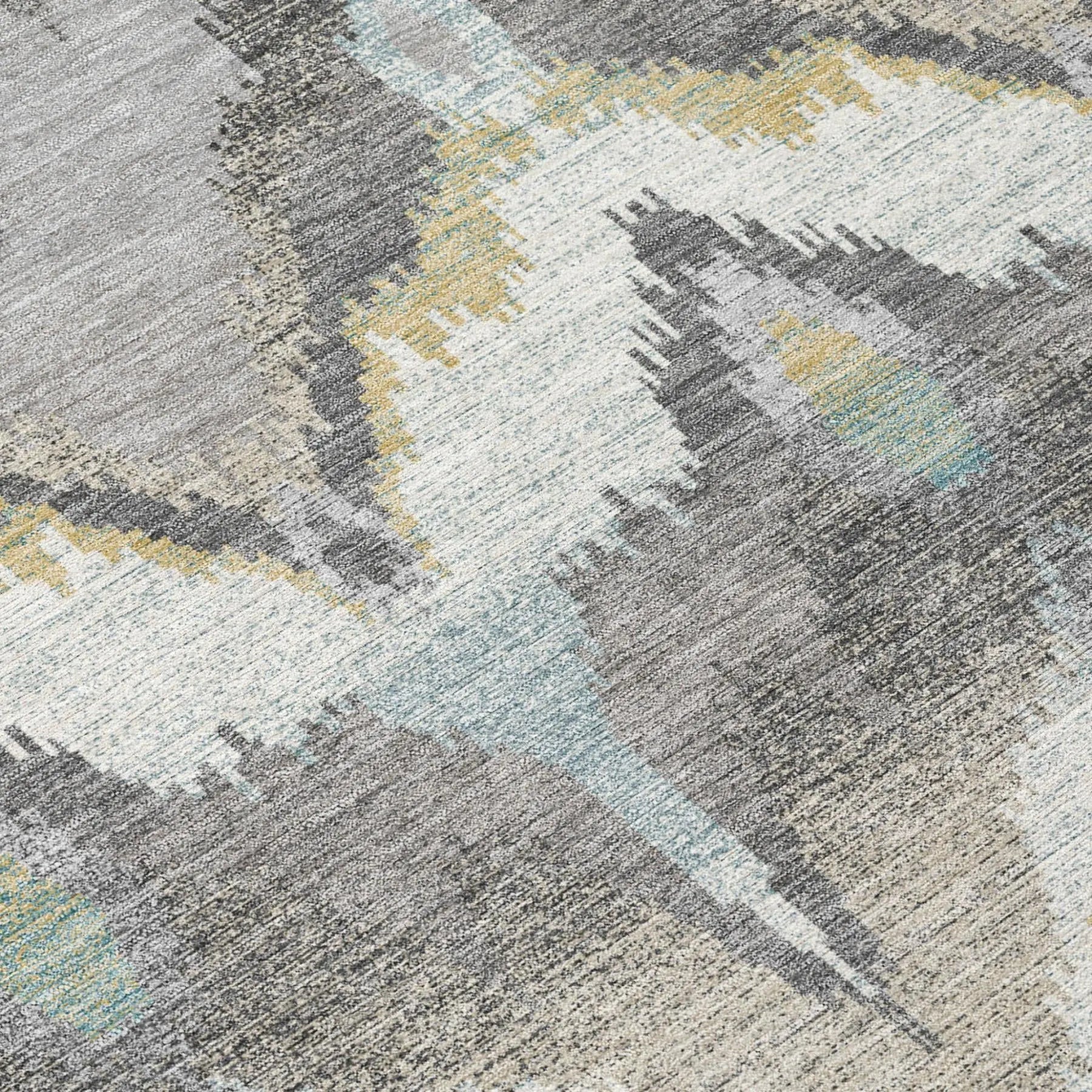 3' X 5' Gray And Silver Abstract Washable Indoor Outdoor Area Rug Homeroots Outdoor
