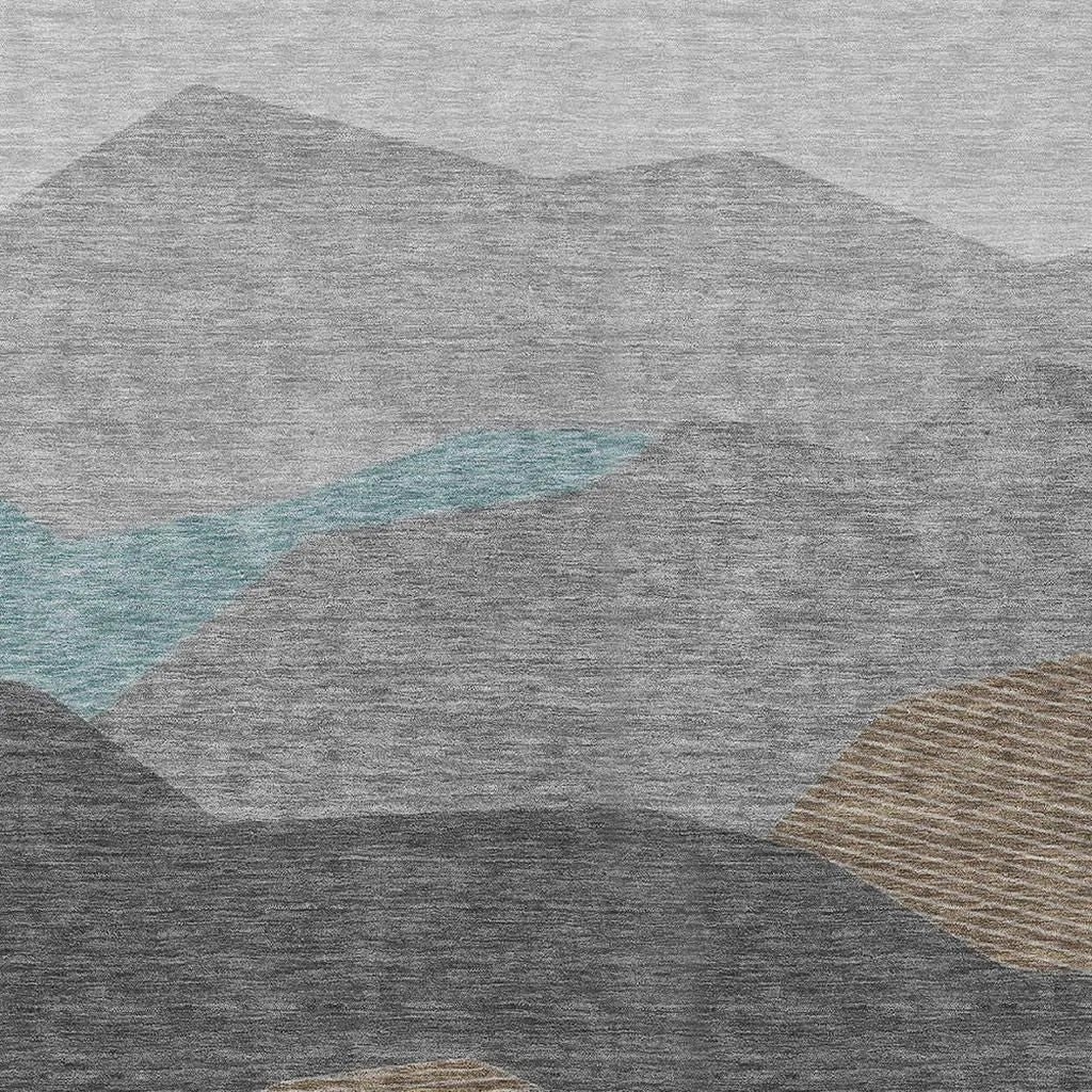 3' X 5' Gray And Silver Geometric Washable Indoor Outdoor Area Rug Homeroots Outdoor