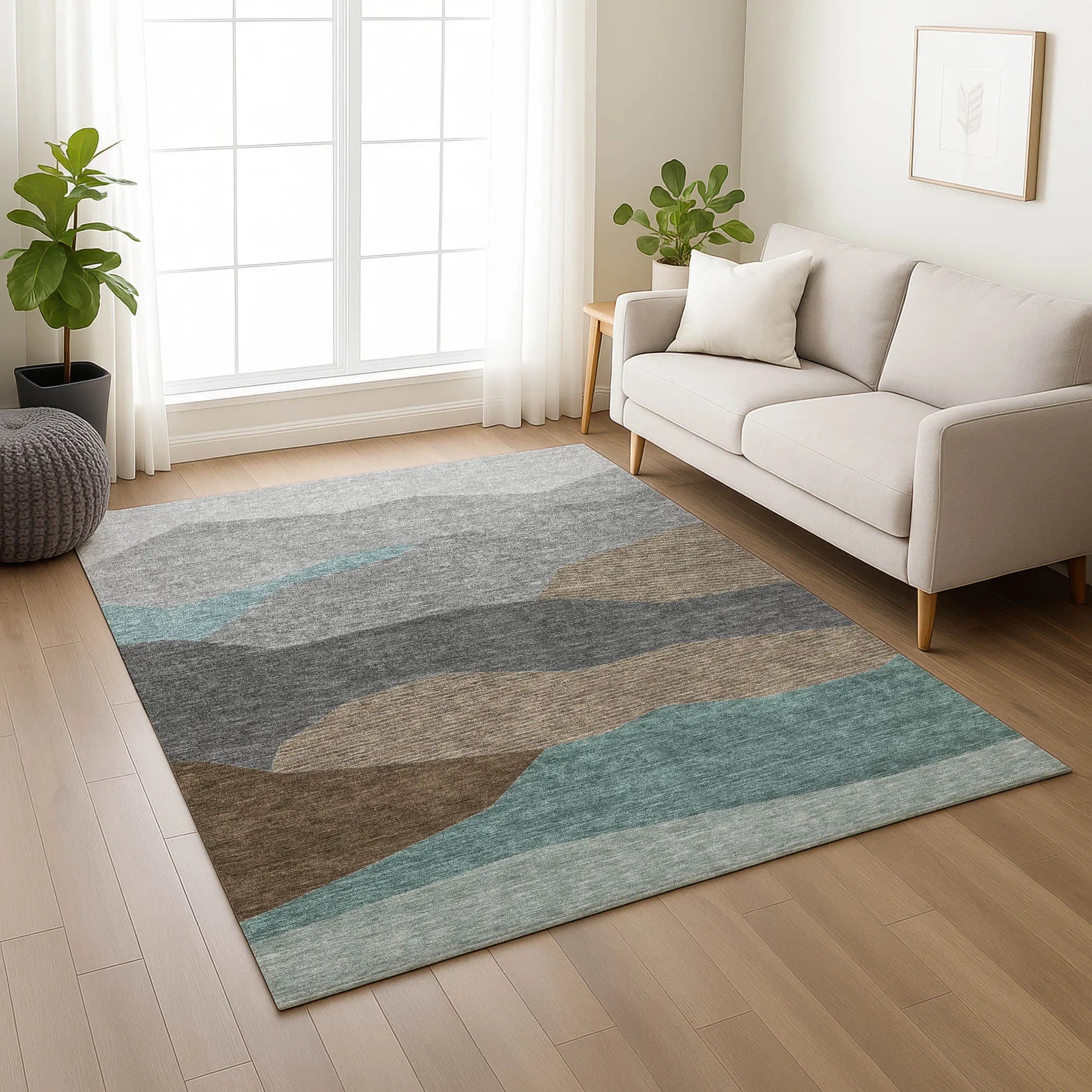 3' X 5' Gray And Silver Geometric Washable Indoor Outdoor Area Rug Homeroots Outdoor