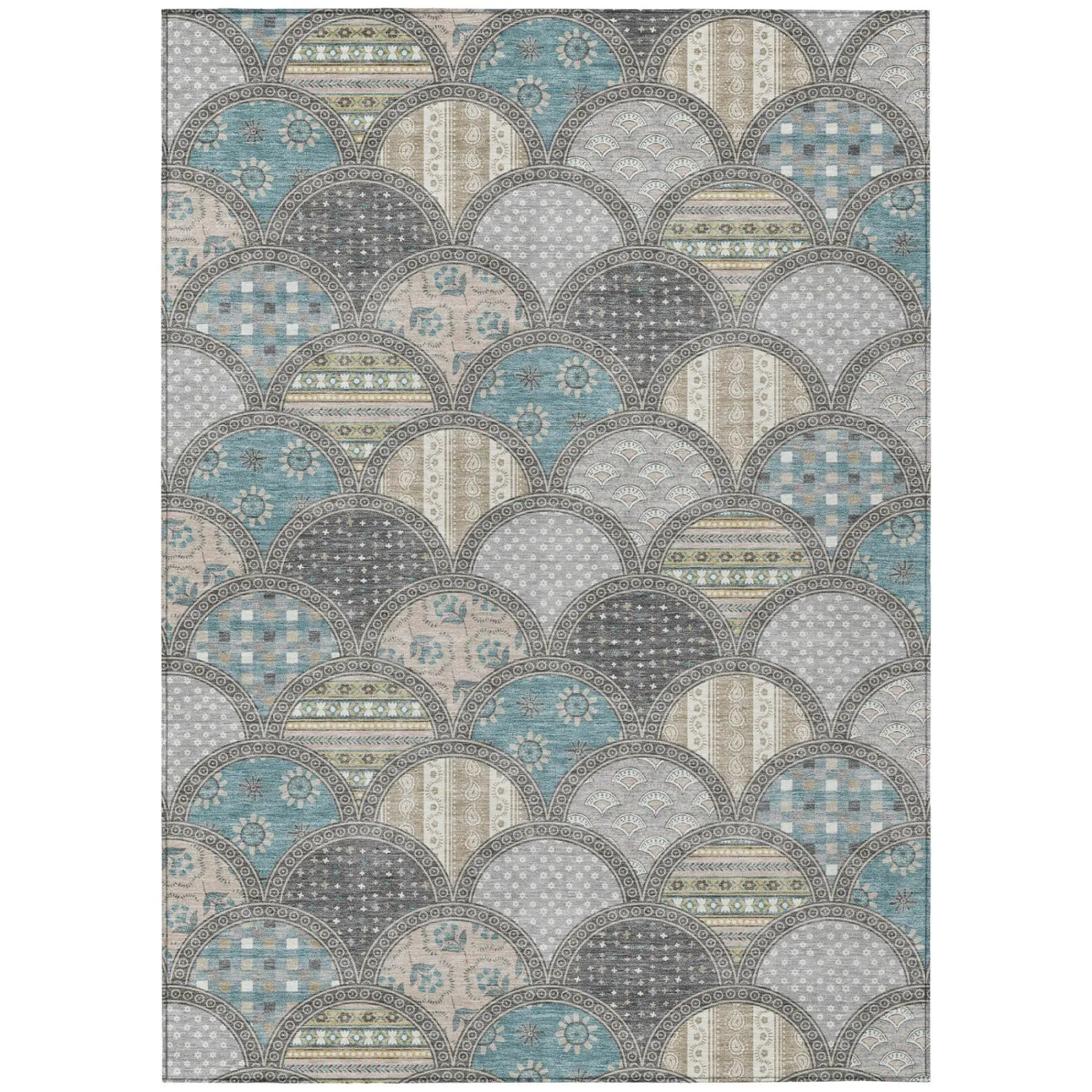 3' X 5' Gray And Silver Geometric Washable Indoor Outdoor Area Rug Homeroots Outdoor