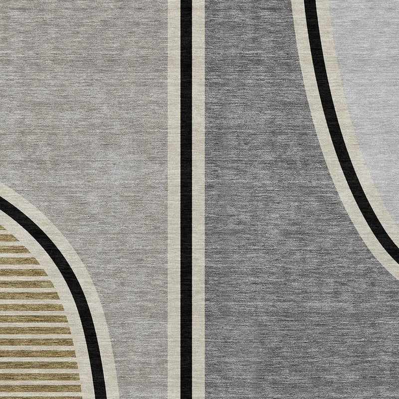 3' X 5' Gray And Silver Geometric Washable Indoor Outdoor Area Rug Homeroots Outdoor