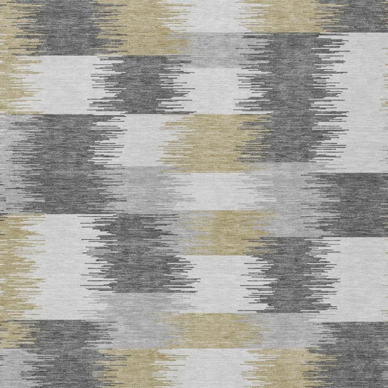 3' X 5' Gray And Silver Geometric Washable Indoor Outdoor Area Rug Homeroots Outdoor