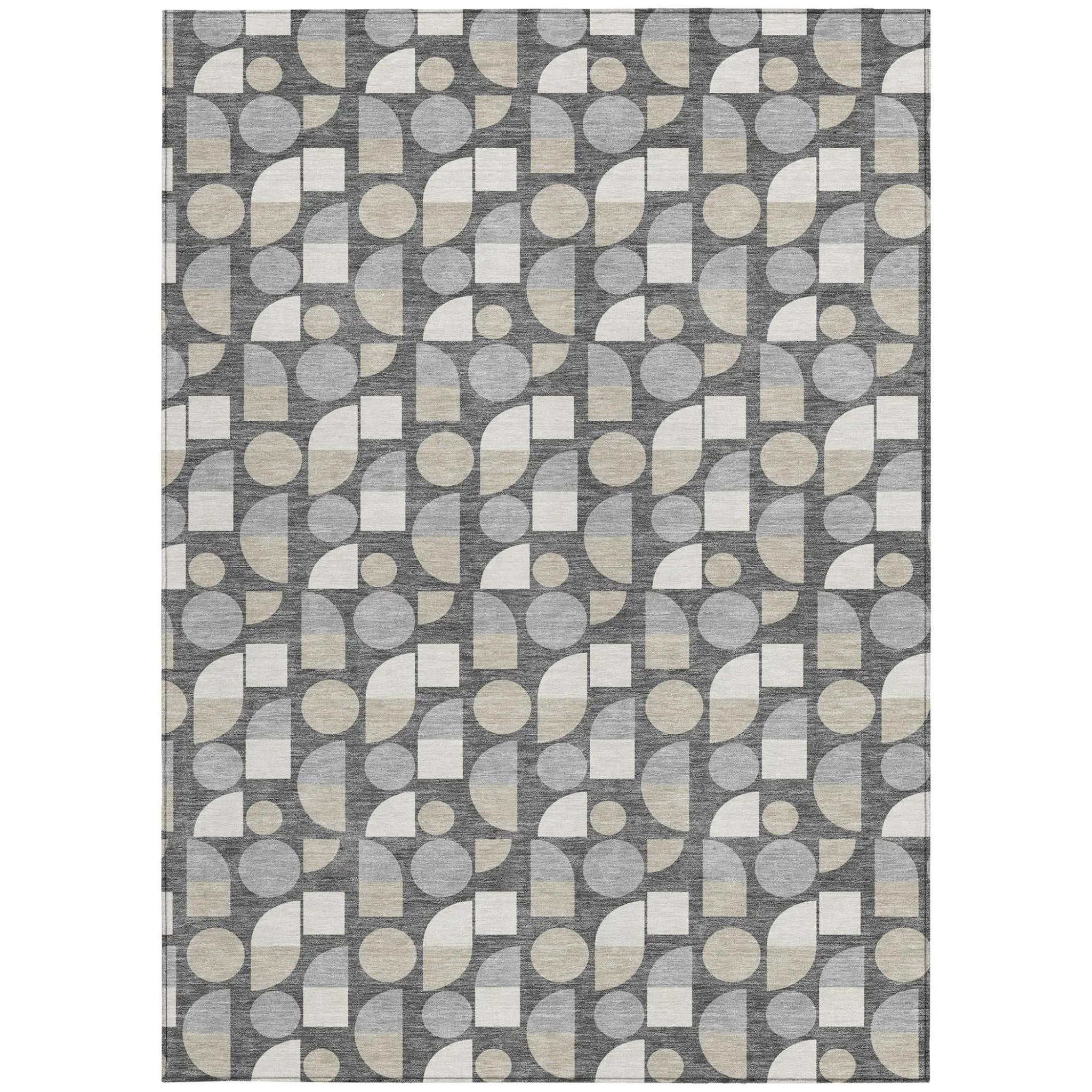 3' X 5' Gray And Silver Geometric Washable Indoor Outdoor Area Rug Homeroots Outdoor