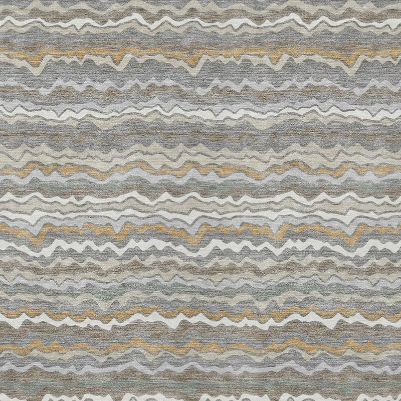 3' X 5' Gray And Silver Striped Washable Indoor Outdoor Area Rug Homeroots Outdoor