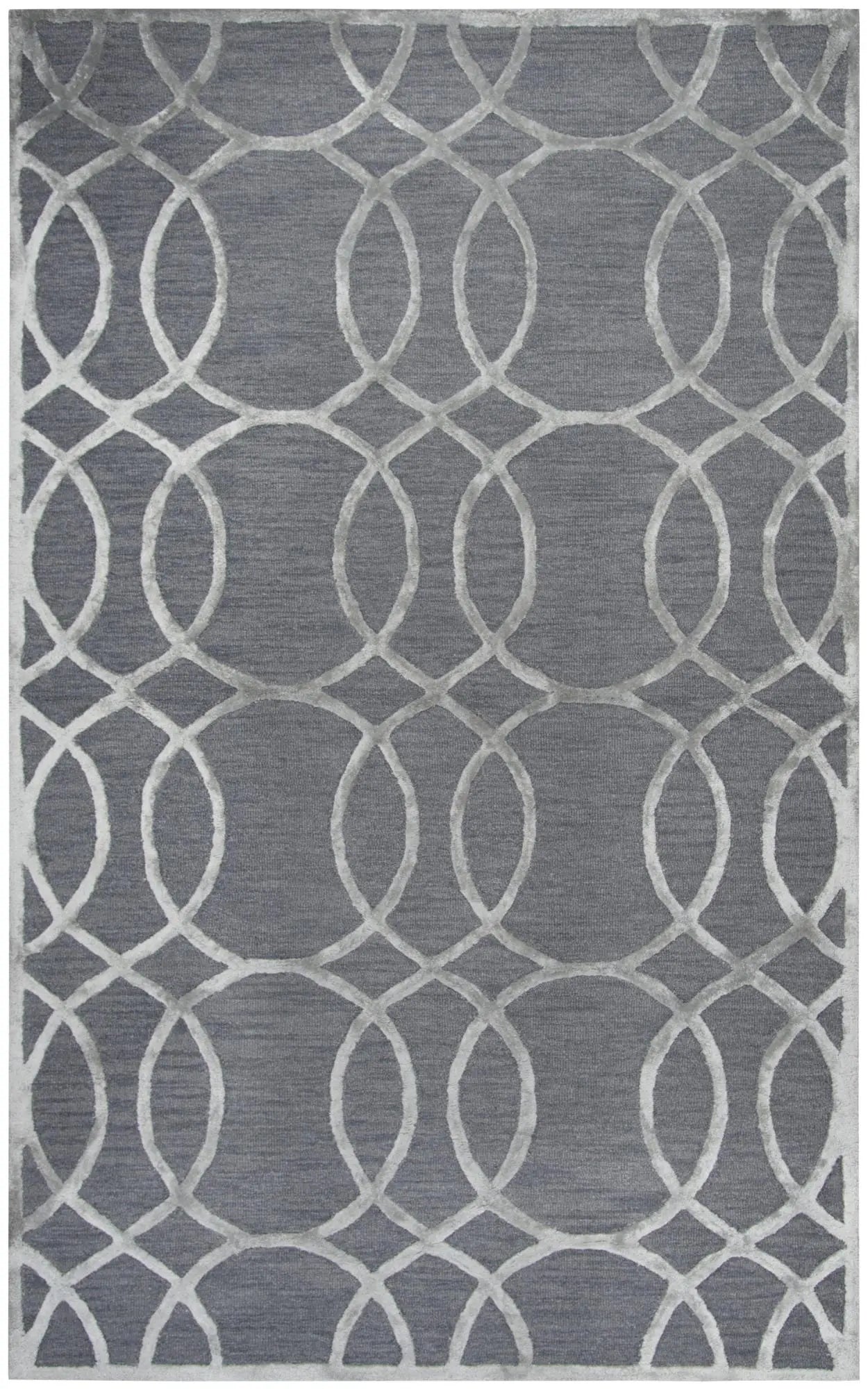 3' X 5' Gray And Silver Wool Geometric Hand Tufted Area Rug Homeroots Home Decor