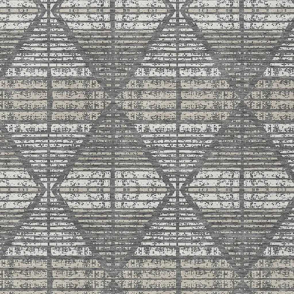 3' X 5' Gray And Taupe Geometric Washable Indoor Outdoor Area Rug Homeroots Outdoor