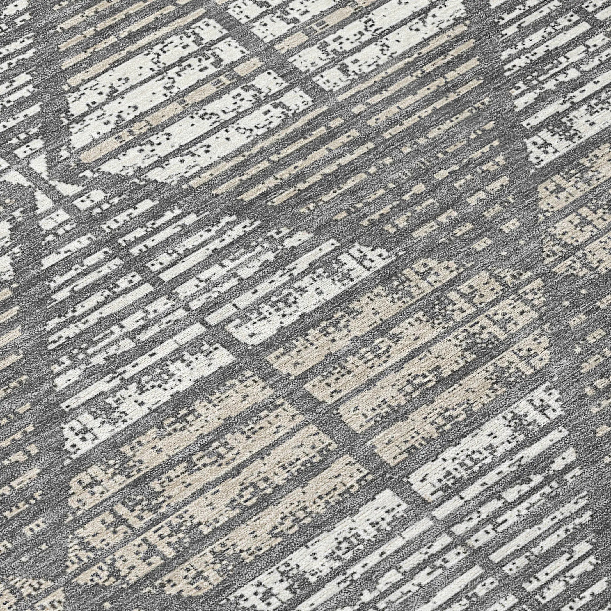 3' X 5' Gray And Taupe Geometric Washable Indoor Outdoor Area Rug Homeroots Outdoor
