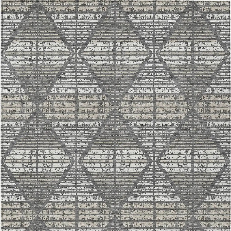 3' X 5' Gray And Taupe Geometric Washable Indoor Outdoor Area Rug Homeroots Outdoor