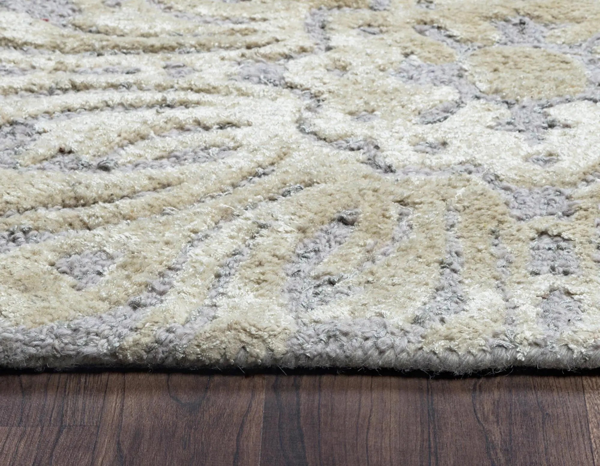 3' X 5' Gray And Yellow Wool Geometric Hand Tufted Area Rug Homeroots Home Decor