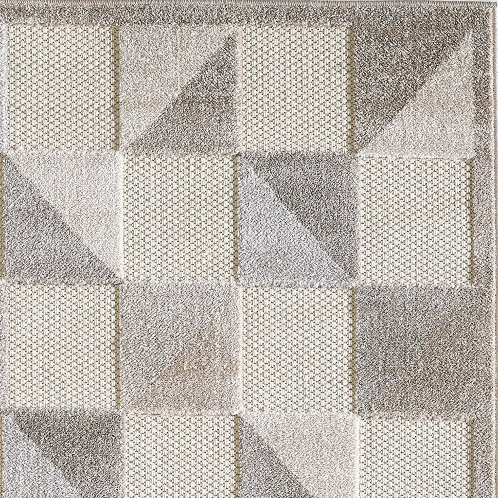 3' X 5' Gray Geometric Stain Resistant Indoor Outdoor Area Rug Homeroots Outdoor