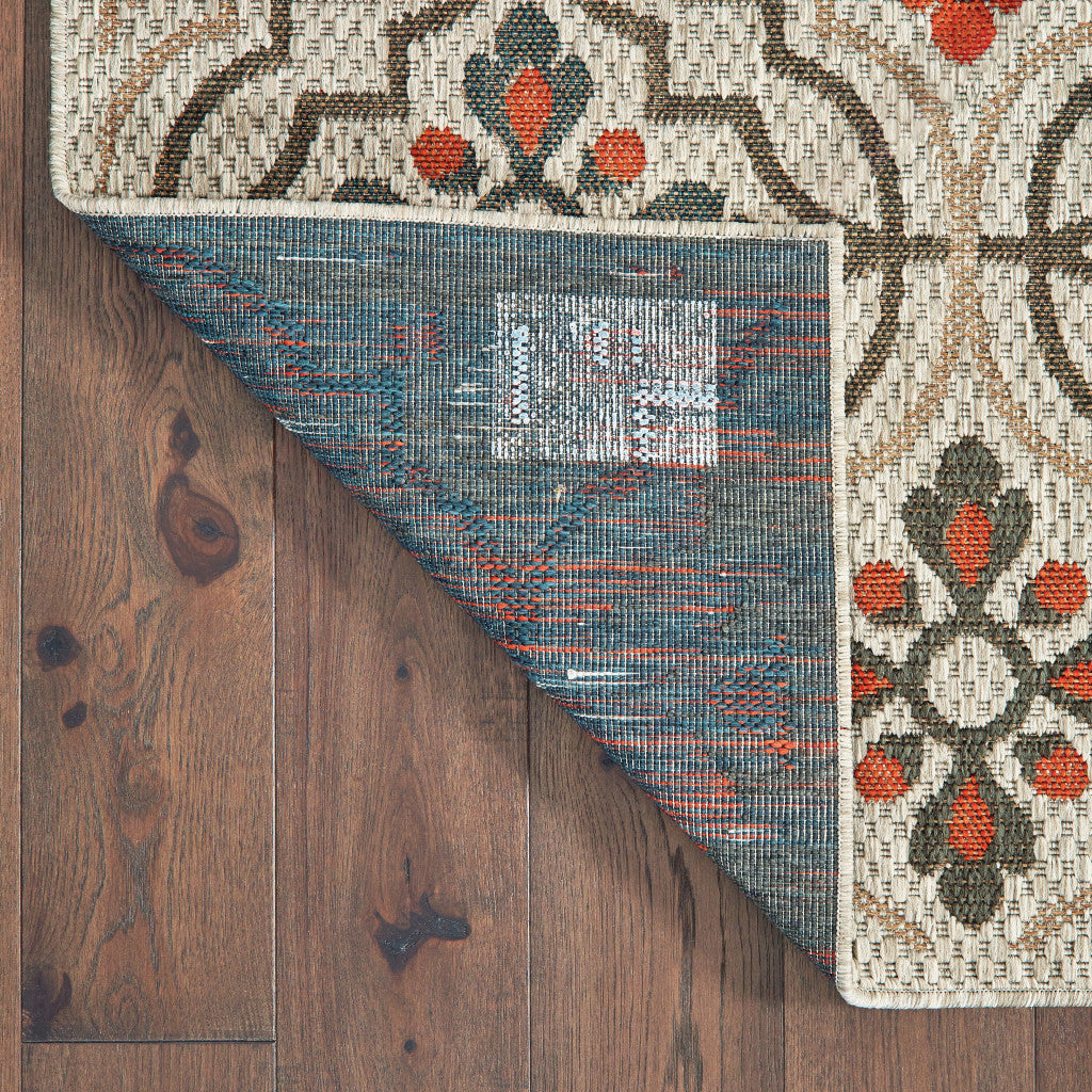 3' X 5' Gray Geometric Stain Resistant Indoor Outdoor Area Rug Homeroots Outdoor